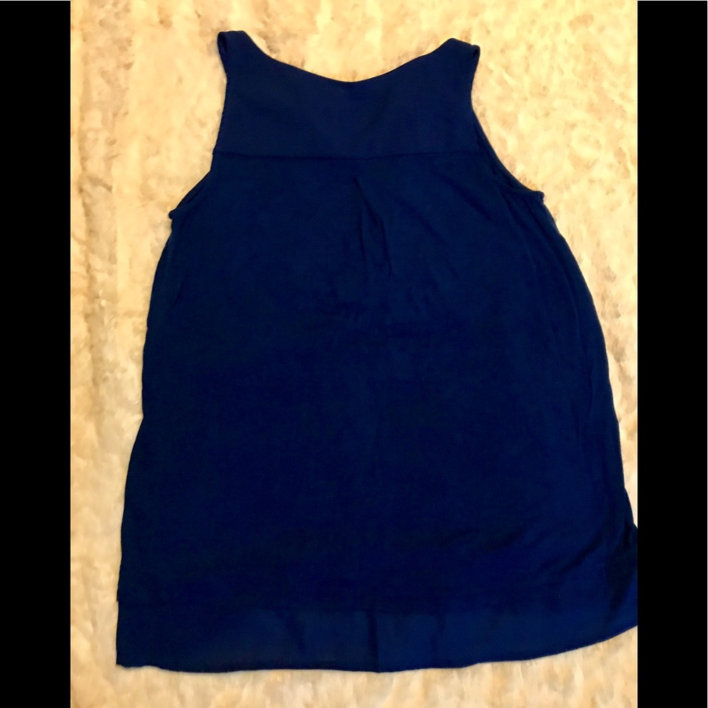 🌺 3/$20 SALE Merona Navy Blue sleeveless top XXS - Picture 5 of 6